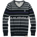 13STC5113 gestreifte Farbe Mens V Hals Pullover